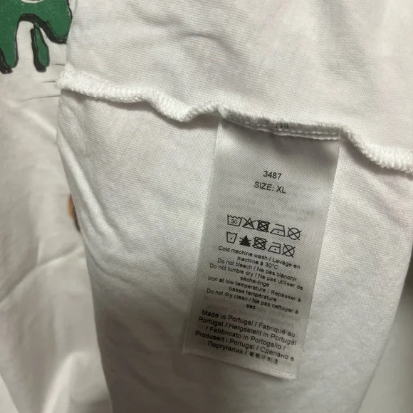 Ganni White Tee with Bunny and Green Logo - Picture 3 of 4